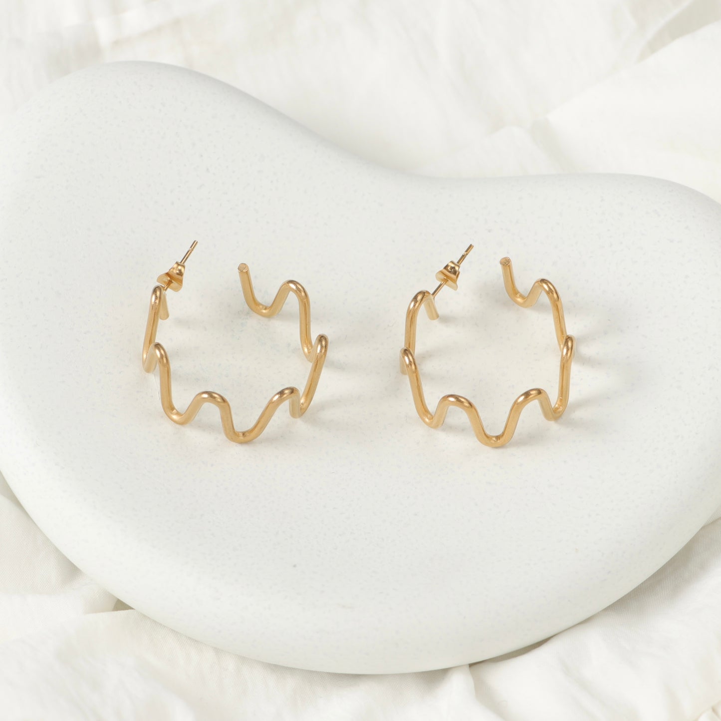 Wavy Hoop Earrings