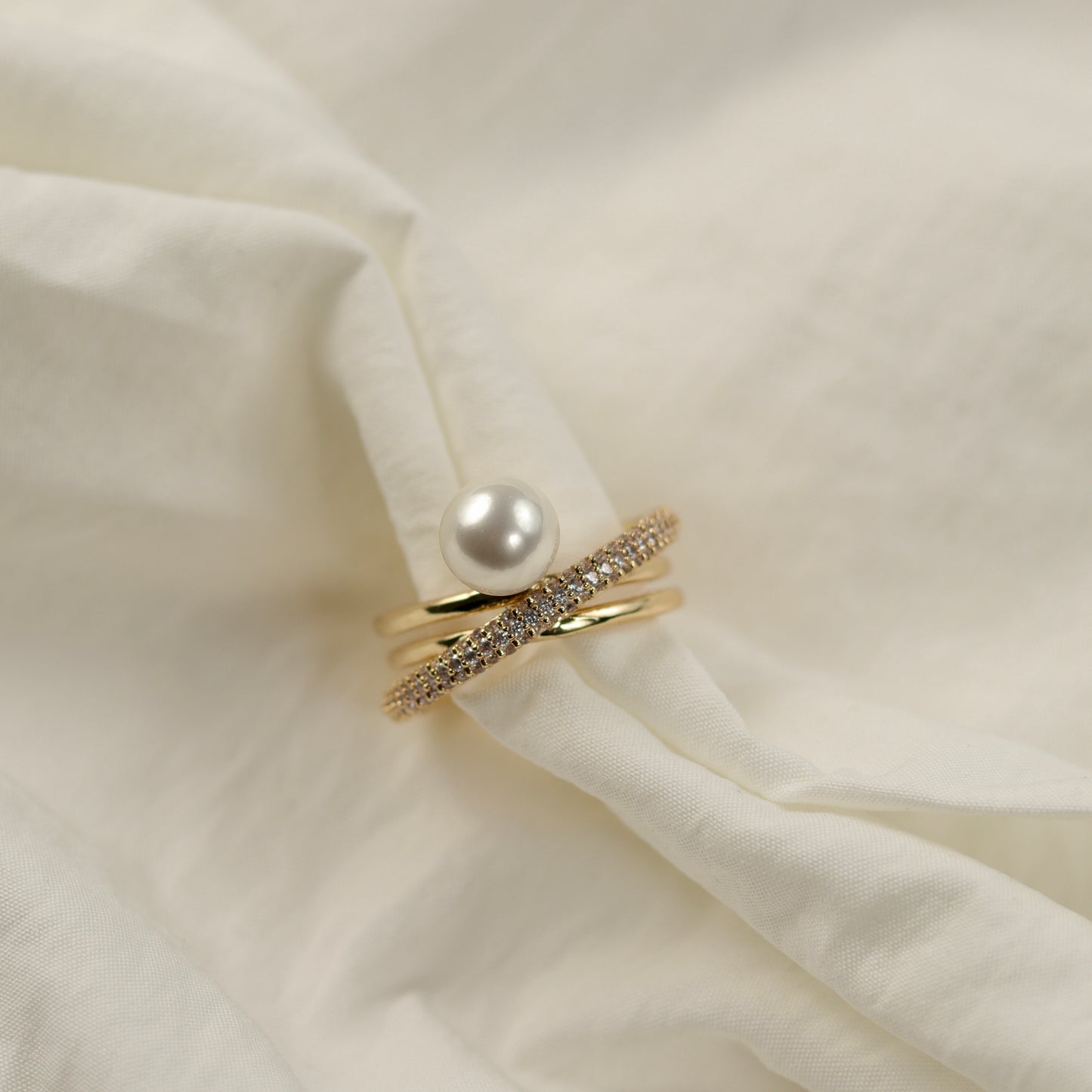 Spiral Pearl Ring