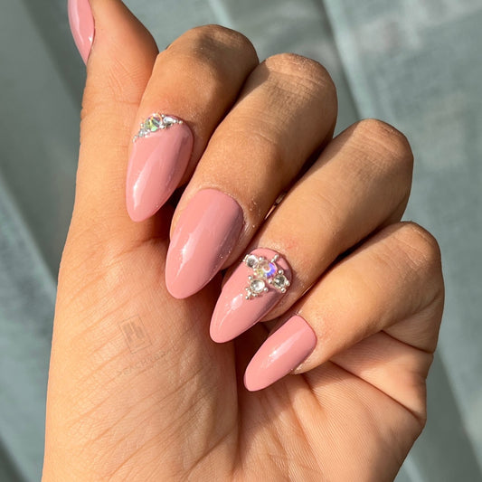 Kohinoor NUDE PINK - 4Designer Press On Nails (Hand)