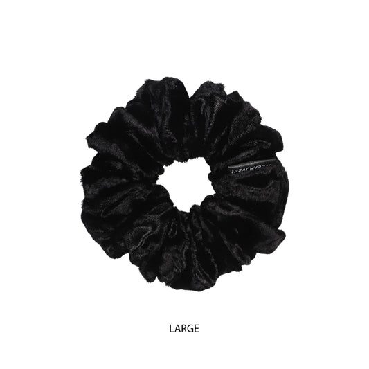 Shiny Black - Velvet Scrunchies (Plain)