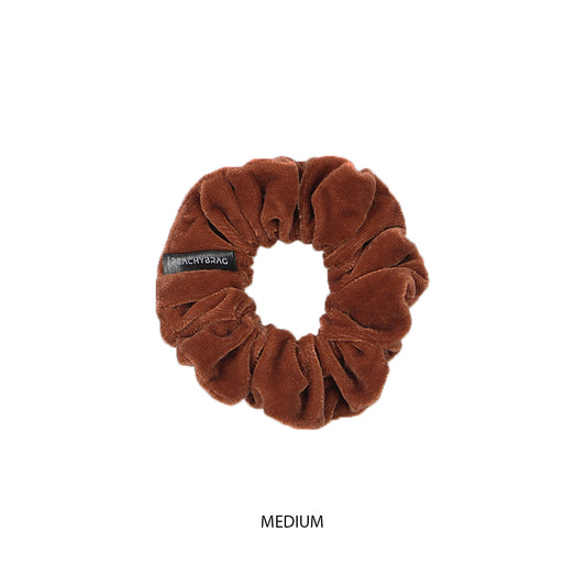 Wood Brown - Velvet Scrunchies (Plain)