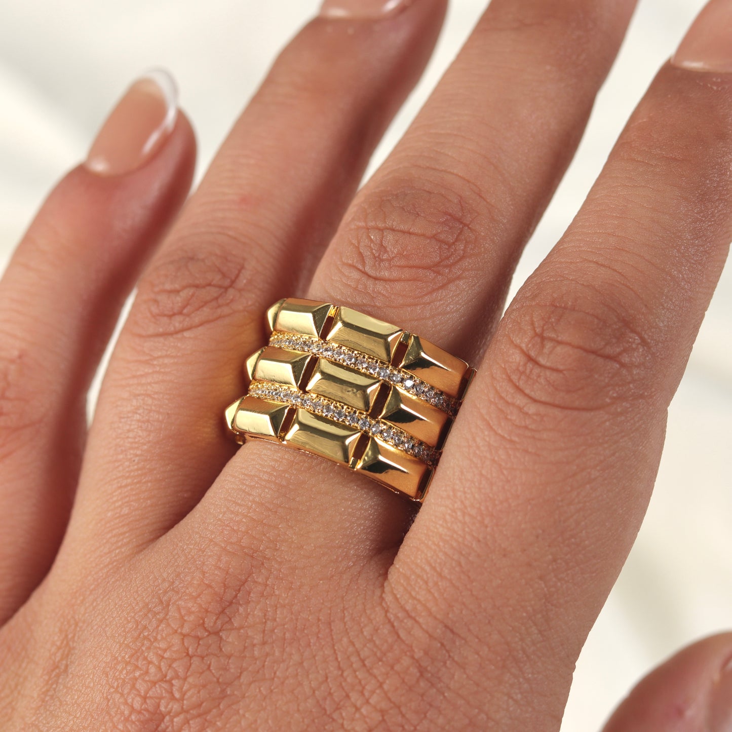 Golden Bars Ring